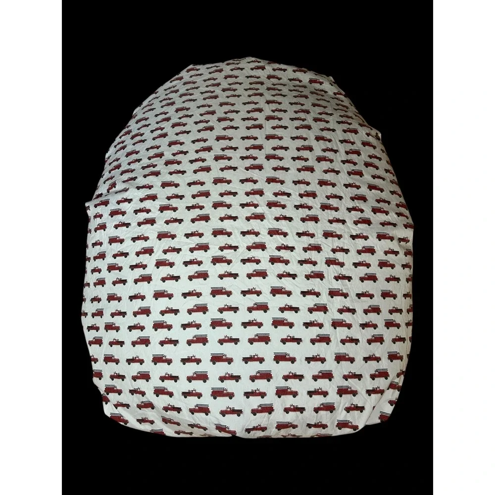 Pottery Barn Kids Fire Truck Cotton Sheet Set Full Red White 3 Piece Bedding